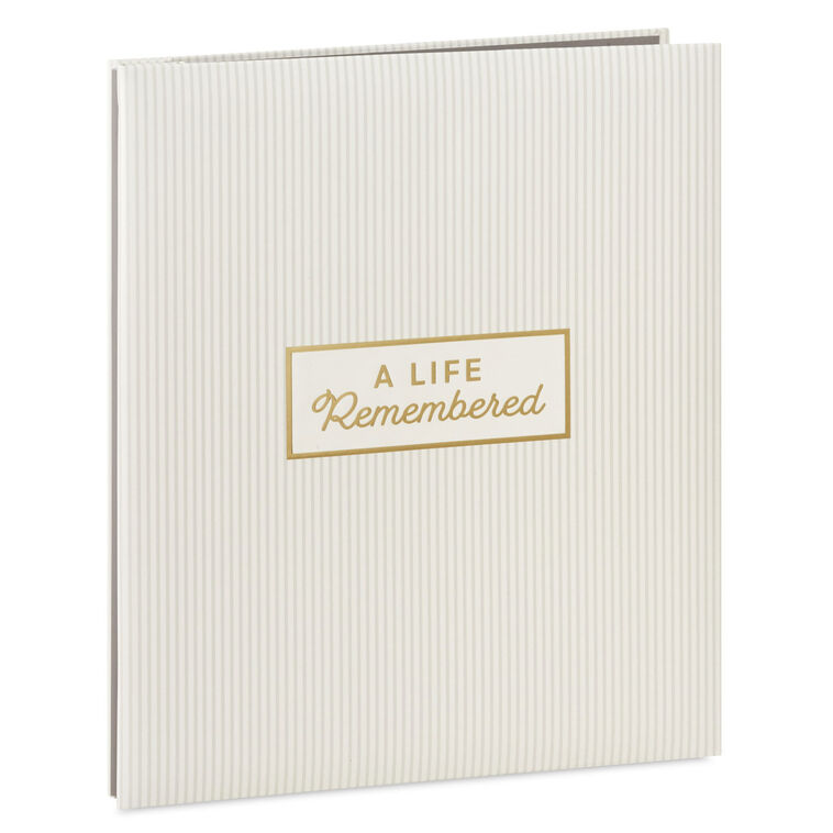 Hallmark Hallmark A Life Remembered Taupe Striped Refillable Pho