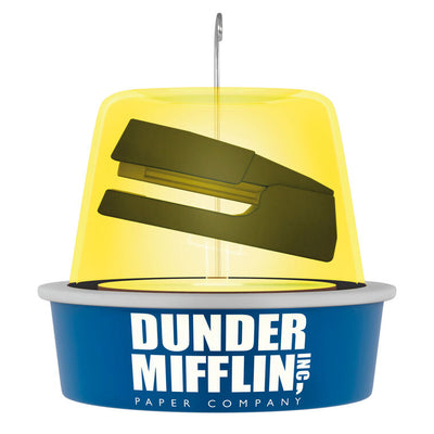 The Office ornament, stapler in yellow gelatin mold, Dunder Mifflin logo, Hallmark Keepsake, sound feature, Christmas tree decoration.