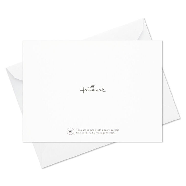 Ivory Floral Flat Note Cards in Caddy, Box of 40
