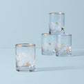 Holiday gold double old fashion glasses   set of 4