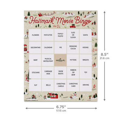 Hallmark Channel Christmas Movie Bingo Game Pad