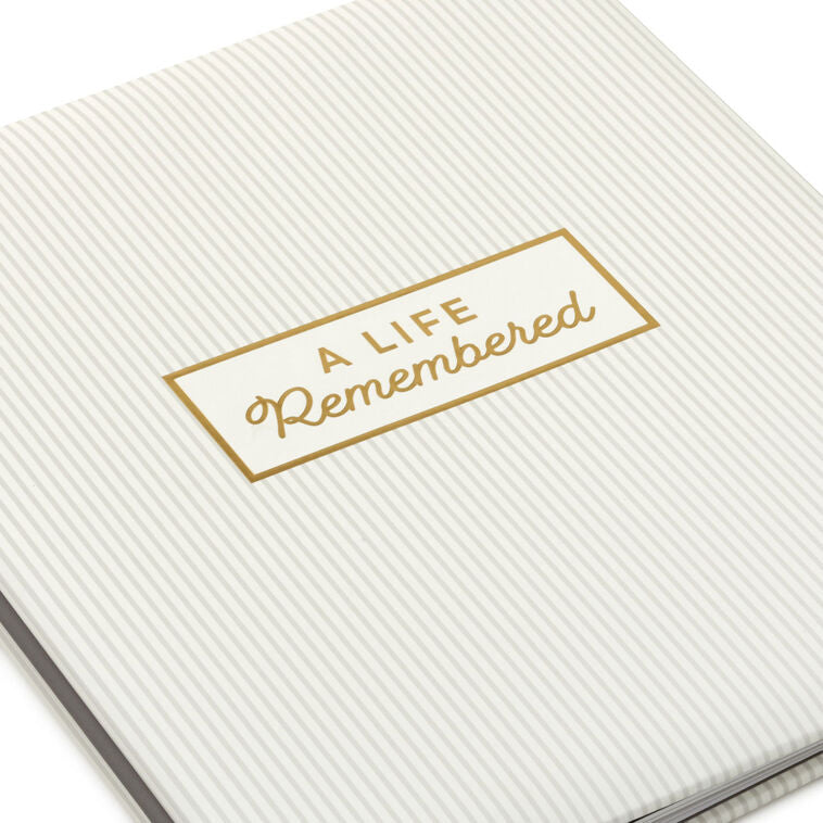 Hallmark Hallmark A Life Remembered Taupe Striped Refillable Pho