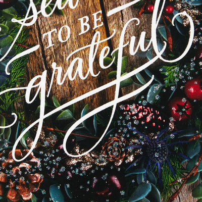 Pine Wreath on Wood Plank Door Boxed Christmas Cards, Pack of 40