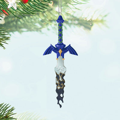 Legend of Zelda Master Sword ornament, metal, decayed design, Tears of the Kingdom, Hallmark Keepsake, video game Christmas decoration.