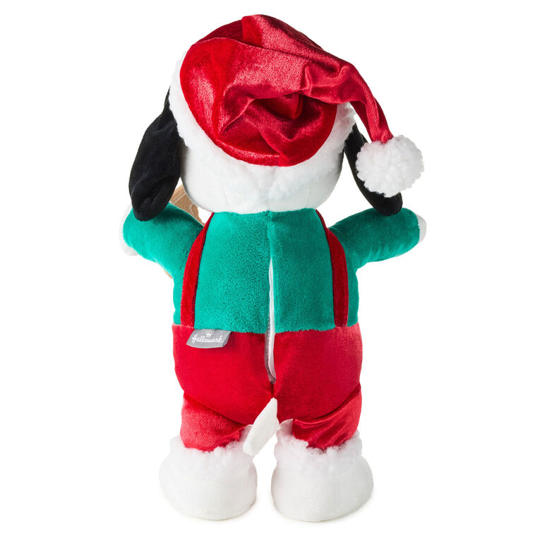 Peanuts Santa Snoopy With Cookie Plush With Sound and Motion, 12"