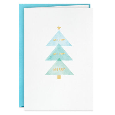 Christmas Tree Triad Packaged Christmas Cards, Set of 5