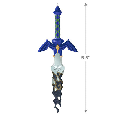 Legend of Zelda Master Sword ornament, metal, decayed design, Tears of the Kingdom, Hallmark Keepsake, video game Christmas decoration.