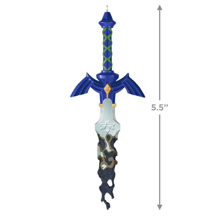 Legend of Zelda Master Sword ornament, metal, decayed design, Tears of the Kingdom, Hallmark Keepsake, video game Christmas decoration.