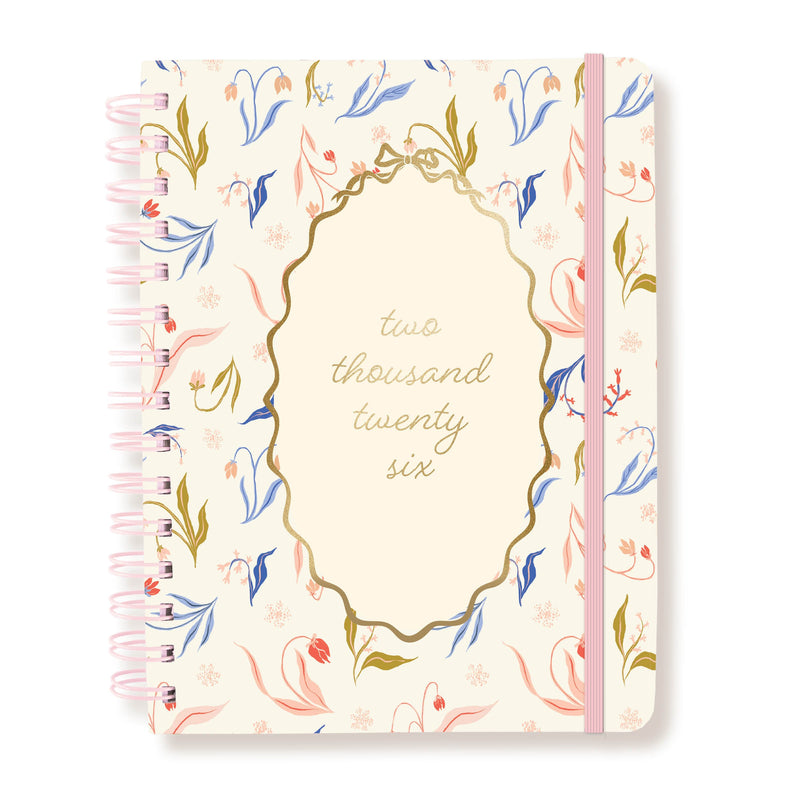 Farmhouse Floral 6 x 8 18-Month Hardbound Spiral Planner