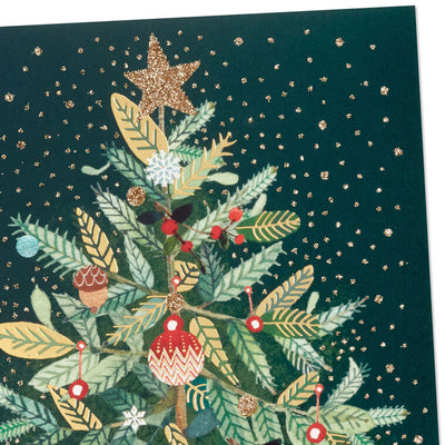 UNICEF Spruce Tree on Black Boxed Christmas Cards, Pack of 20