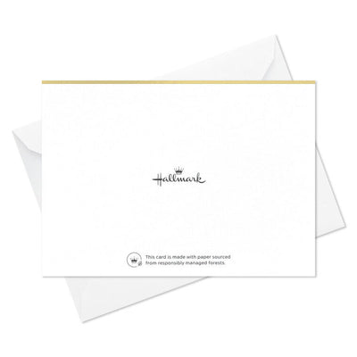 Colorblock thank-you cards with multicolor lettering on navy blue background and gold foil accents.

