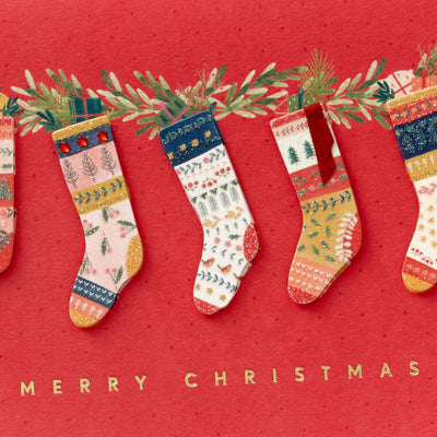 Colorful Stockings Boxed Christmas Cards, Pack of 10