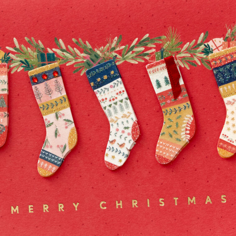 Colorful Stockings Boxed Christmas Cards, Pack of 10
