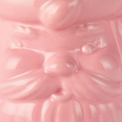 Coral Pink Sculpted Santa Mug, 8 oz.