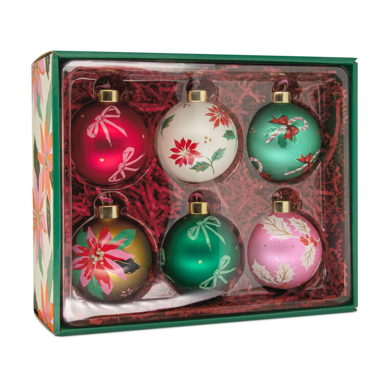 Lacey Chabert Collection Glass Hallmark Ornaments, Set of 6