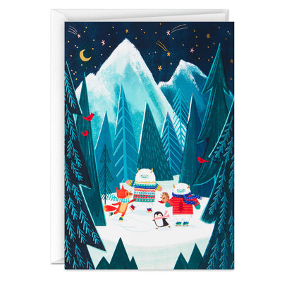 UNICEF Yeti and Friends Ice Skating Boxed Christmas Cards, Pack of 12