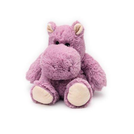 Warmies Jr. Hippo microwavable plush toy in pink with lavender scent for soothing comfort.