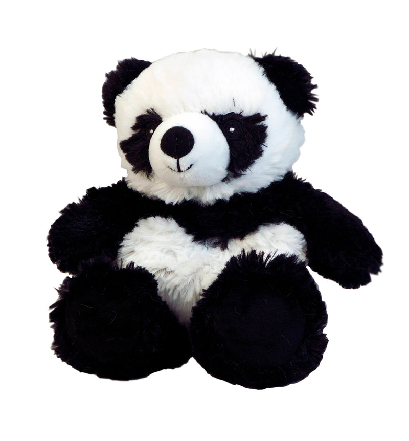 Warmies Jr. Panda microwavable plush in black and white, soft and soothing stuffed animal filled.