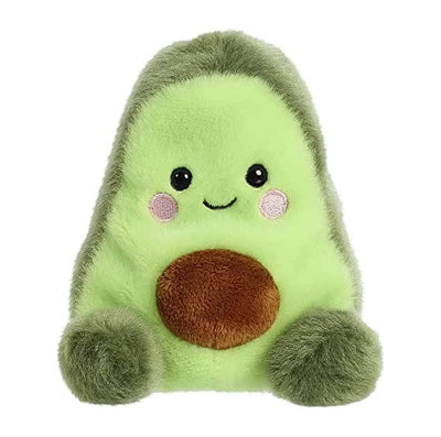 Green plush avocado with a brown pit.