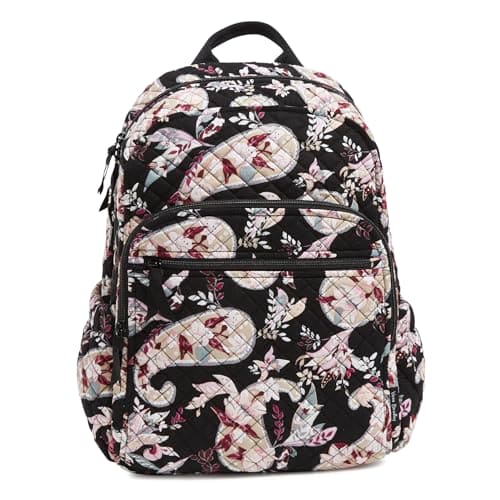 Vera Bradley Campus Backpack in Botanical Paisley with quilted recycled cotton and multiple compartments
