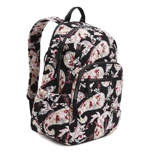 Vera Bradley Campus Backpack in Botanical Paisley with quilted recycled cotton and multiple compartments