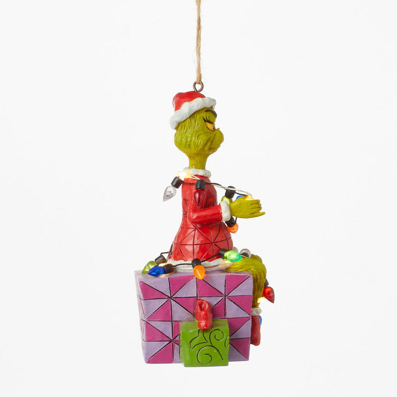 Grinch Wrapped in Lights Ornament