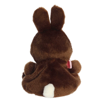Richie the chocolate bunny Palm Pals plush with floppy ears and soft fur, sized to fit perfectly in the palm of your hand.