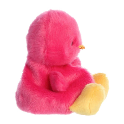 Peyton Palm Pals pink chick plush with a round bean-filled body, yellow beak, and soft fabric perfect for handheld cuddles.