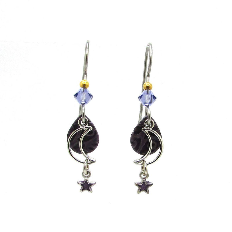 Silver Forest drop earrings with cascading silver-tone sky-inspired design.


