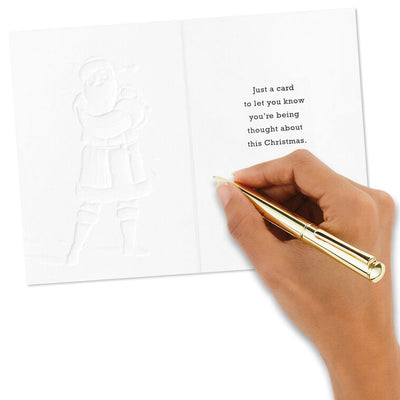 Santa Carrying Fir Tree Packaged Christmas Cards, Set of 5