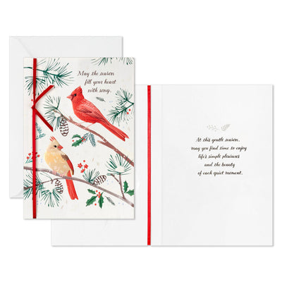 Cardinals on Pine Branches Boxed Christmas Cards, Pack of 12