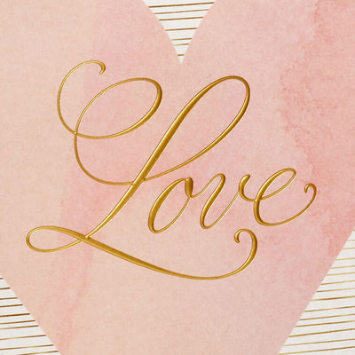 9.6" Love Lettering on Pink Medium Gift Bag
