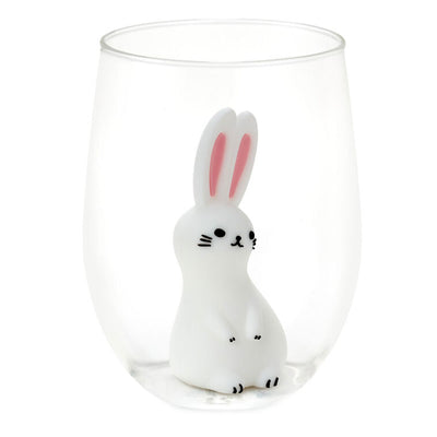 White bunny-shaped silicone drink charm, fits inside Charmers glasses; perfect for Easter celebrations or spring gatherings.