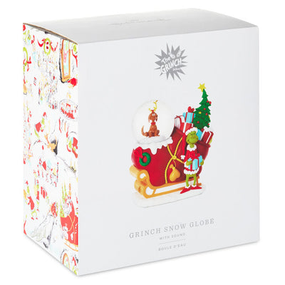 Dr. Seuss's How the Grinch Stole Christmas! Grinch, Max and Sleigh Snow Globe Figurine With Music