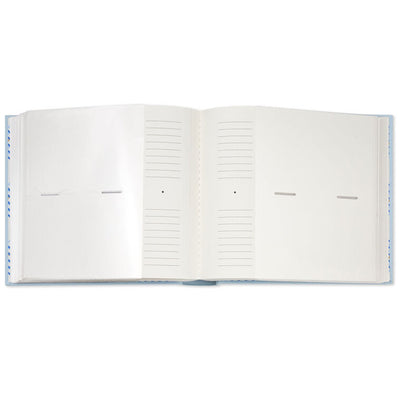 Gather Happy Memories Gold on Light Blue Linen Photo Album