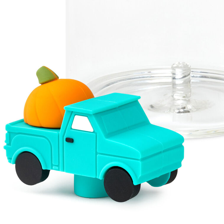 Charmers blue truck with pumpkin silicone charm, 1.5" h
