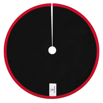 Mini Star Wars tree skirt with red and black Imperial cog design and silver embroidery, perfect for tabletop trees and ShowToppers.