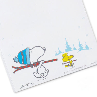 Peanuts Snoopy and Woodstock With Skis Memo Pad