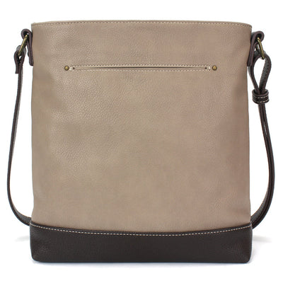 Chala Sweet Messenger bag in warm gray with Red Panda design and embroidery.