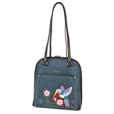 Convertible Backpack- Hummingbird Blue