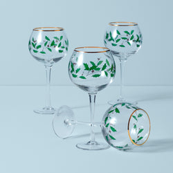 Holiday stemless flute glasses   set of 4