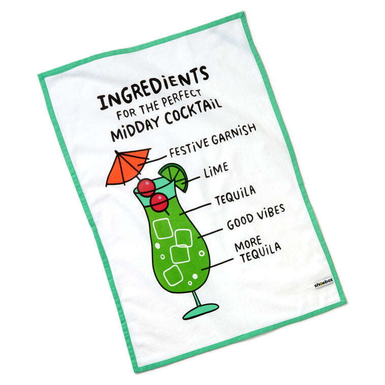 Midday Cocktail Funny Tea Towel, 18x26