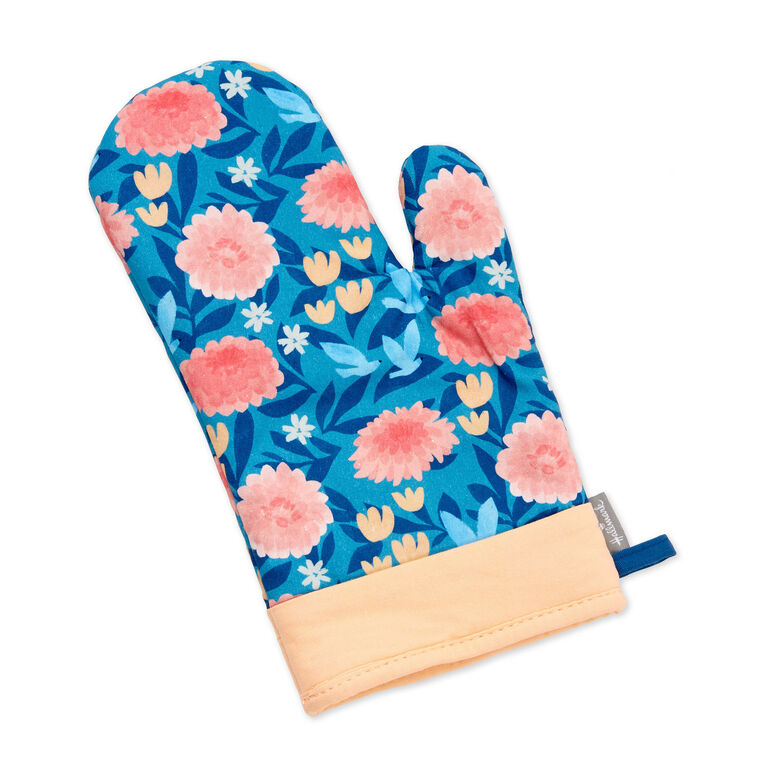 White apron with pink &