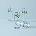 Holiday stemless flute glasses   set of 4