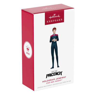 Hallmark Keepsake Star Trek Prodigy Hologram Janeway ornament standing in uniform
