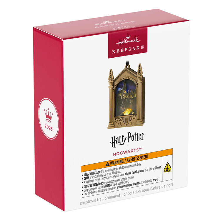 Hogwarts ornament, Harry Potter castle, musical papercraft design with lights, Hallmark Keepsake, Christmas tree decoration, wizarding collectible.