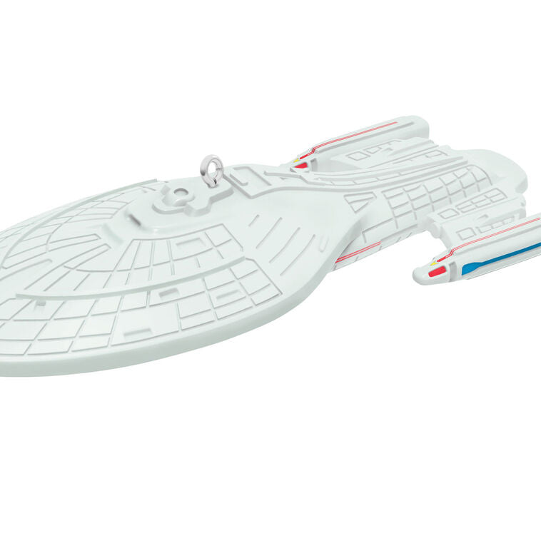 Mini U.S.S. Voyager starship ornament, Intrepid-class ship from Star Trek Voyager, Hallmark Keepsake sci-fi Christmas collectible
