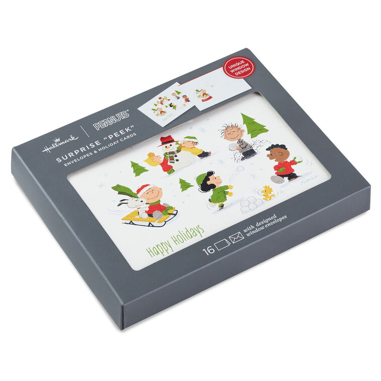 Peanuts Jolly Snow Fun Boxed Christmas Cards, Pack of 16