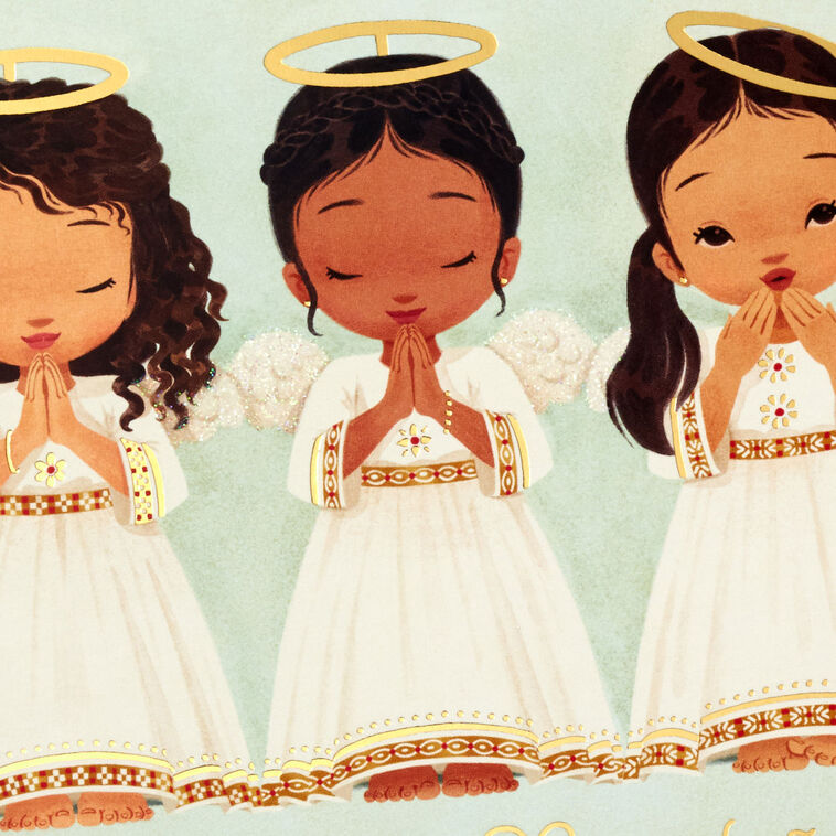 Three Little Angels Spanish-Language Boxed Christmas Cards, Pack of 16