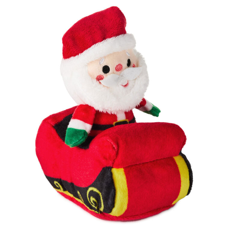 Santa in Sleigh Zip-Along Plush Toy